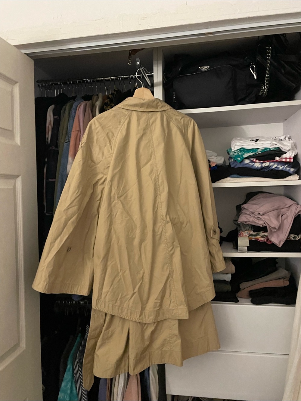 New Moncler Women’s Beige Trench Coat with Belt - Size 2 Dungeness Ling Coat - Picture 6 of 6